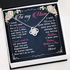 Always Be Your Little Boy, Love Knot Luxury Necklace, Gift for Mom