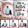 Life Is Better with a Dog, Man Red Tree, Personalized Mugs, Custom Gifts for Dog Lovers
