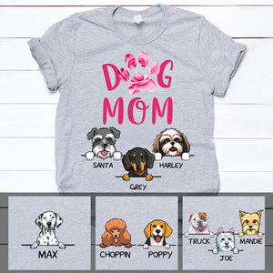 Dog Mom, Personalized Dogs Shirt, Customized Gifts for Dog Lovers, Custom Tee