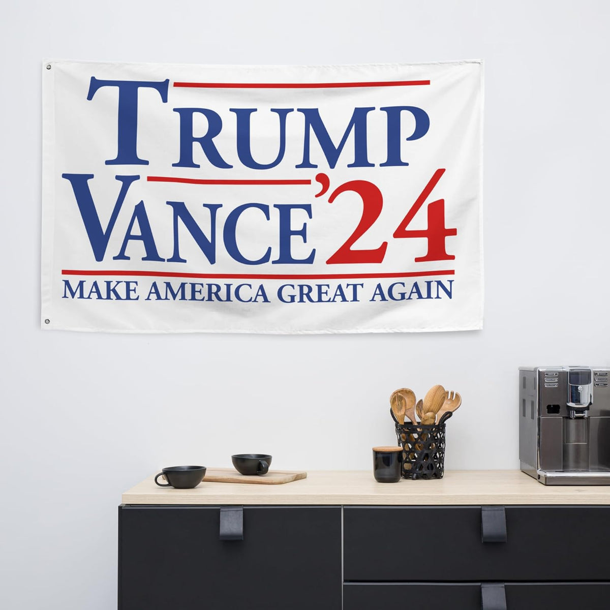 Trump Vance 2024 Flagge 90x152 Cm – Aus Polyester, Wetterfest, Mit Unterlegscheiben Für Garten, Haus & Veranstaltungen