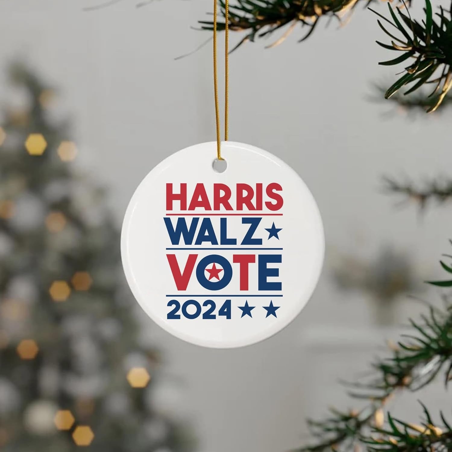 Kamala Harris Ornament 2024, Harris Walz Vote 2024 Ornament, Kamala Ornaments, Election 2024