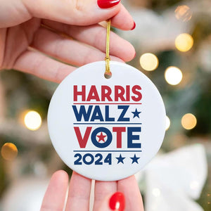 Kamala Harris Ornament 2024, Harris Walz Vote 2024 Ornament, Kamala Ornaments, Election 2024