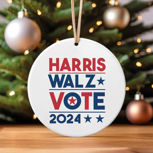 Kamala Harris Ornament 2024, Harris Walz Vote 2024 Ornament, Kamala Ornaments, Election 2024