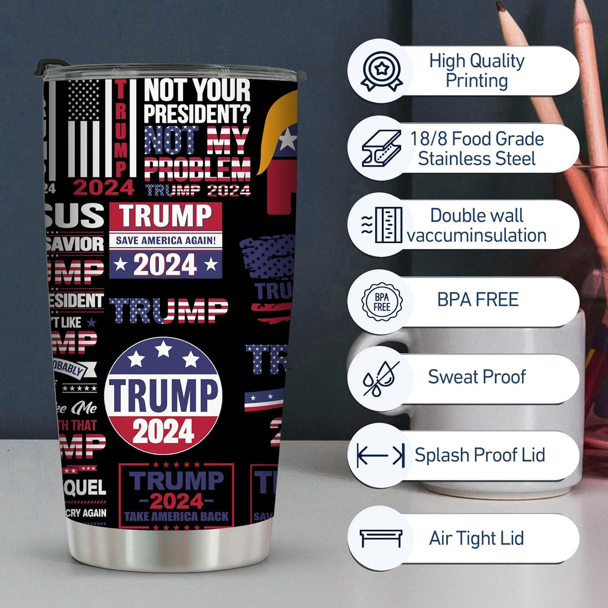 Trump 2024 Tumbler, Gift For Trump Supporters, Election 2024
