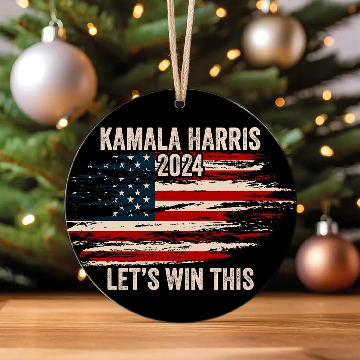 Kamala Harris Ornament 2024, Let's Win This Ornament, Kamala Ornaments, Election 2024