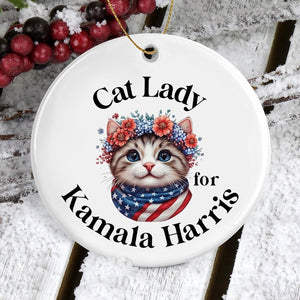 Kamala Harris Ornament 2024, Cat Lady For Kamala Harris Ornament, Kamala Ornaments, Election 2024