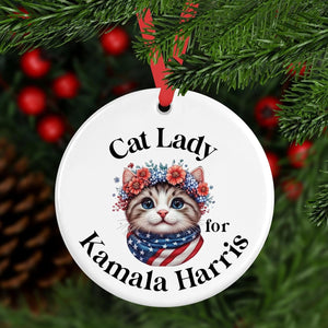 Kamala Harris Ornament 2024, Cat Lady For Kamala Harris Ornament, Kamala Ornaments, Election 2024