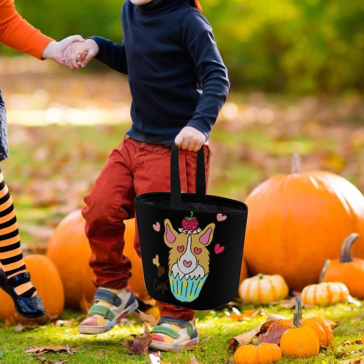 Corgi Cupcake Custom Halloween Trick or Treat Bags, Halloween Candy Bags