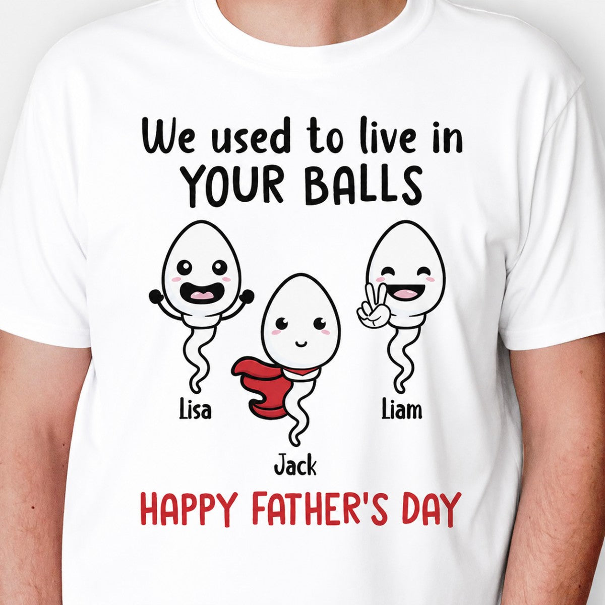 We Used To Live In Your Balls, Personalized Shirt, Custom Gifts For Father