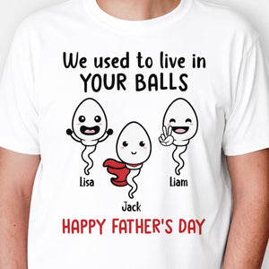 We Used To Live In Your Balls, Personalized Shirt, Custom Gifts For Father