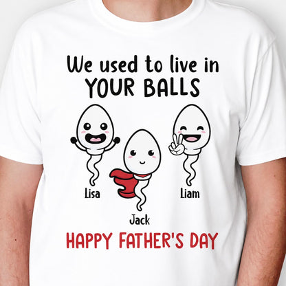 We Used To Live In Your Balls, Personalized Shirt, Custom Gifts For Father