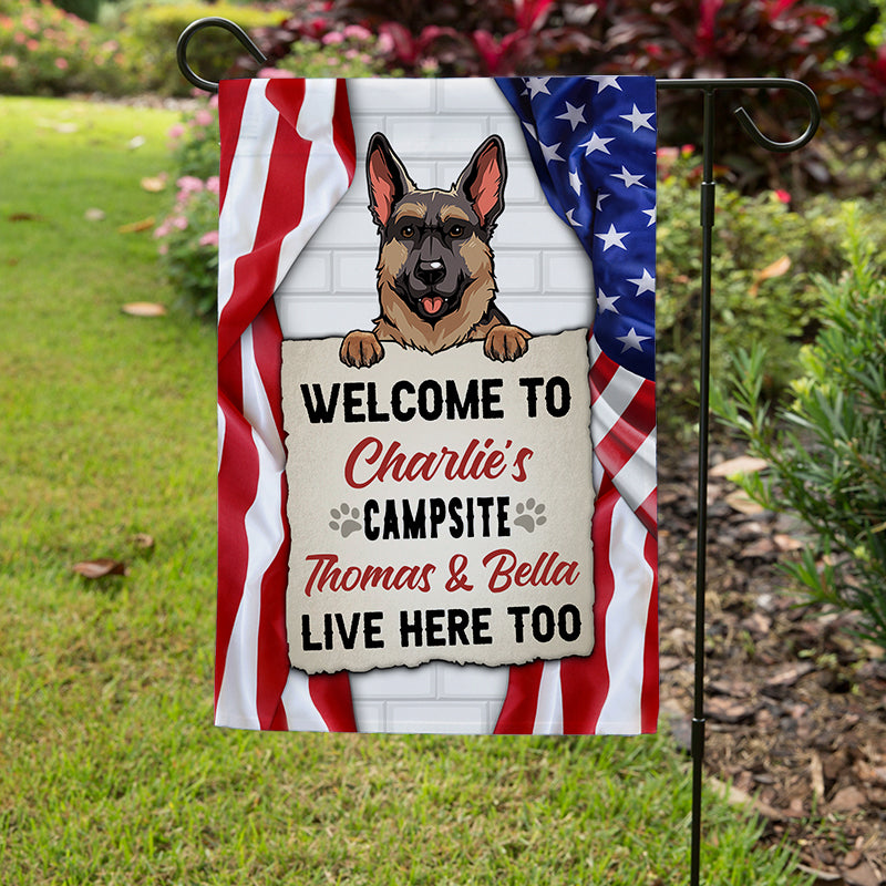 Welcome To The Dog Campsite, Personalized Garden Flags, Decoration For Dog Lovers