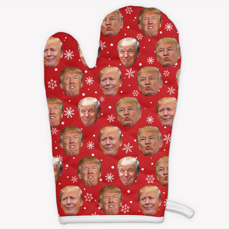 Custom Funny Trump Face Oven Mitts, Personalized Oven Mitt, Birthday Gift, Gift For Trump Supporters, Election 2024