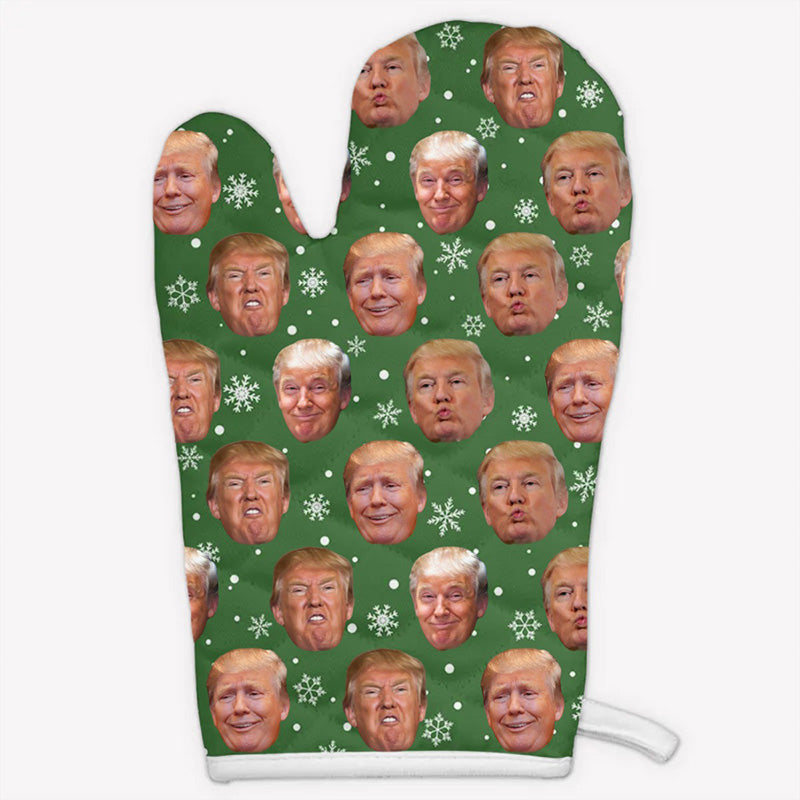 Custom Funny Trump Face Oven Mitts, Personalized Oven Mitt, Birthday Gift, Gift For Trump Supporters, Election 2024