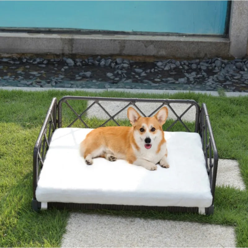 Wicker Pet Bed Rattan Dog Sofa Bed Outdoor Indoor Water Resistant, Pet Accessories, Products For Your Pet