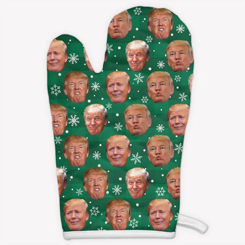 Custom Funny Trump Face Oven Mitts, Personalized Oven Mitt, Birthday Gift, Gift For Trump Supporters, Election 2024