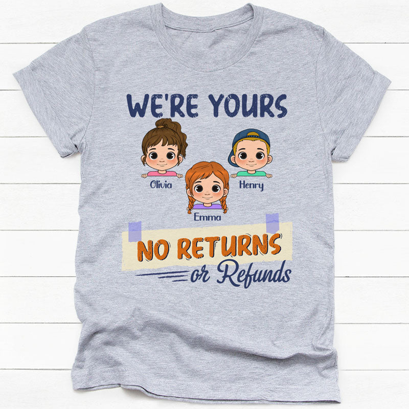 Discover Custom Photo No Returns Or Refunds Peeking Kids Funny Gift For Family Personalized T-Shirt