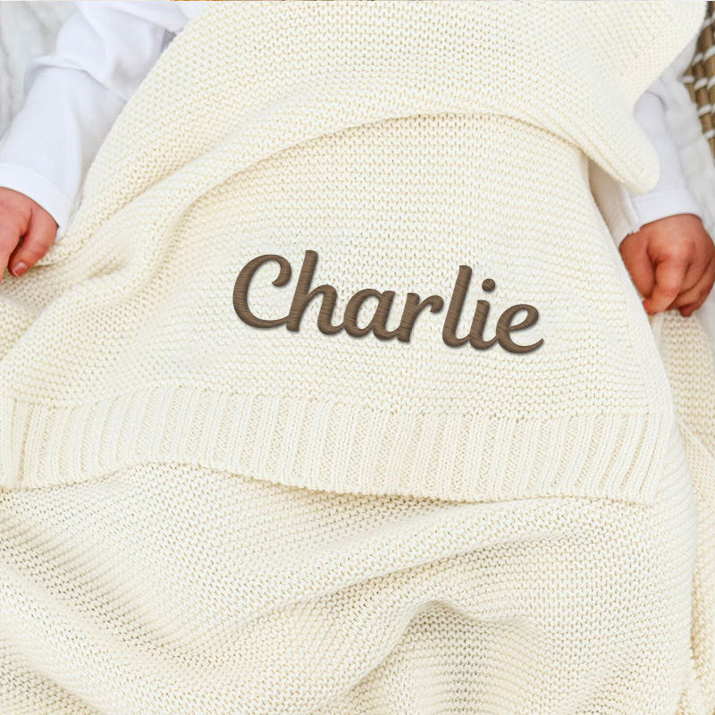 Embroidered Baby Name Blanket, Personalized Baby Blanket