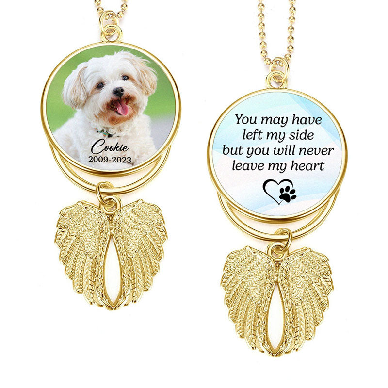 Custom Photo Keychain, Dog Memorial Gift - Once by My Side, Personalized Keychain, PersonalFury, No Gift Box / Pack 2