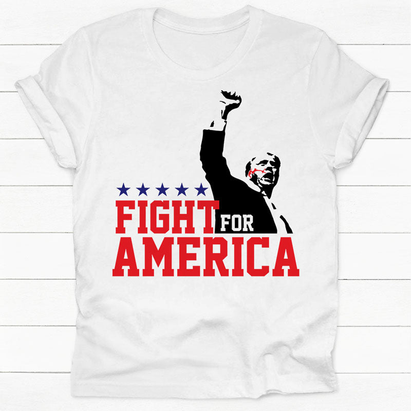 Trump Fight For America, Trump Shot Light Shirt, Election 2024