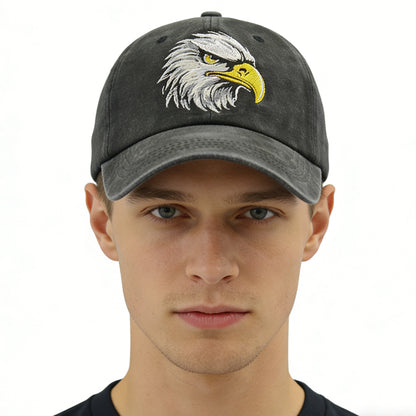 Embroidered Bald Eagle Head Hats, 4th July Washed Cap