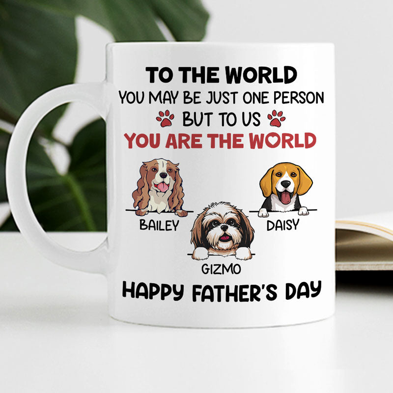 You Are The World, Personalized Coffee Mug, Gift For Dog Lovers, Custom Photo