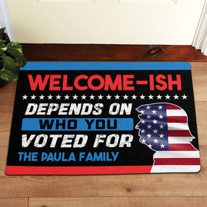 Welcome-ISH Trump, Personalized Doormat, Home Decoration For Trump Fans, Election 2024