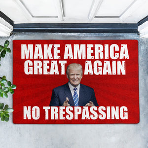 Make America Great Again No Trespassing Trump, Personalized Doormat, Trump Doormat, Election 2024