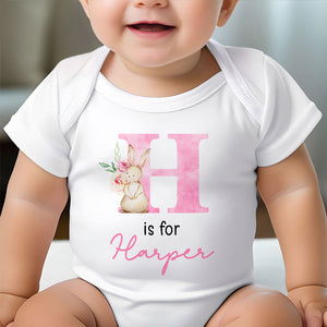 Rabbit Initial Baby, Personalized Baby Clothes, Custom Baby Onesies, Baby Shower Gifts