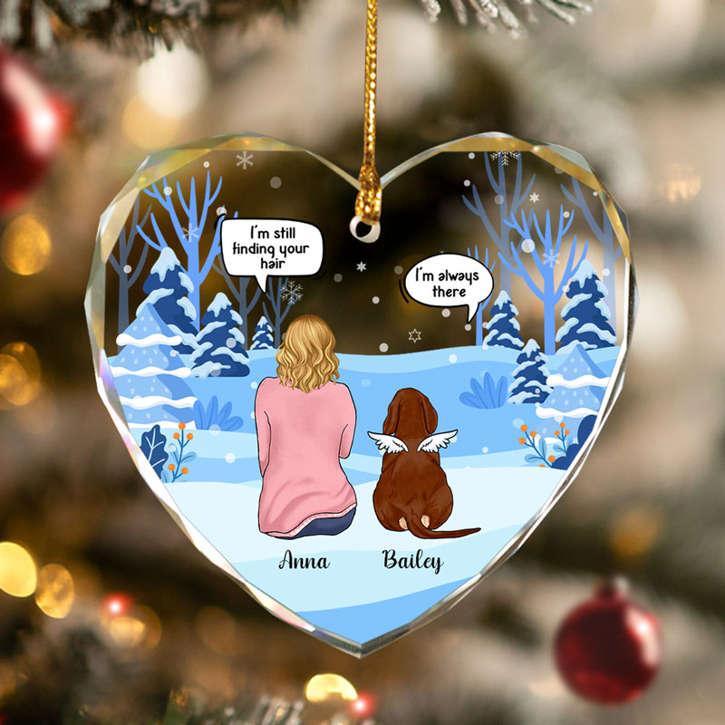 Still Talk About You, Personalized Heart Glass Ornament, Dog Ornament, Gifts For Pet Lovers