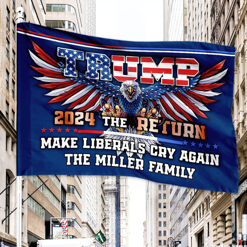 Trump 2024 The Return, Personalized House Flag, Home Decoration, Election 2024