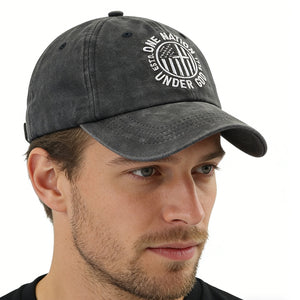 2Pcs One Nation under God Baseball Cap for Women Men, Adjustable Embroidered Wash Cotton Baseball Cap