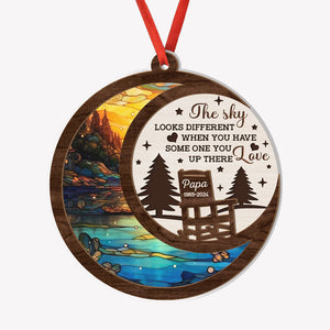 Sky Looks Different, Personalized Memorial Suncatcher, Memorial Ornament For Loss Of Loved One