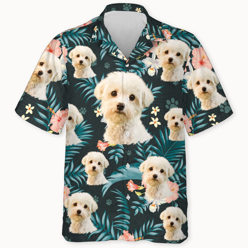 Tropical Hawaiian Pattern, Beach Shirt, Personalized Hawaiian Shirt, Custom Photo