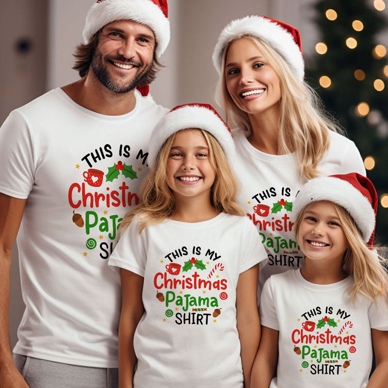 This Is My Christmas Pajama Shirt, Personalized Family Shirt, Matching Family Santa Shirts, Christmas Gift Ideas