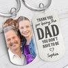 Thank You For Being The Dad, Personalized Keychain, Gift For Bonus Dad, Custom Photo
