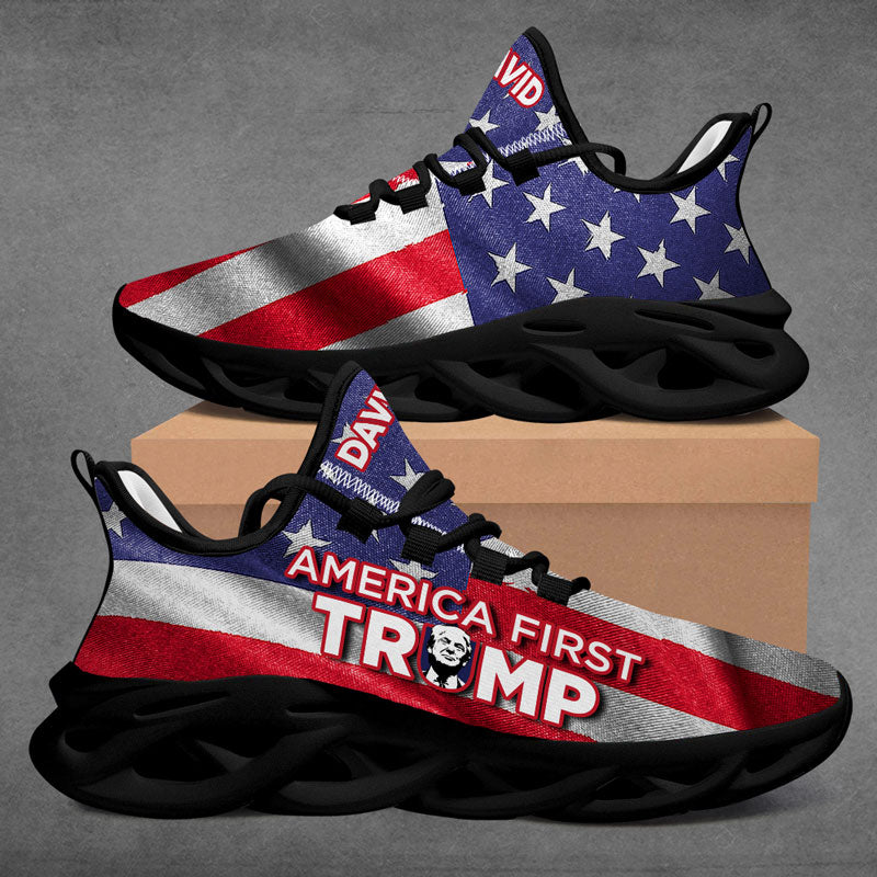 America First Trump MaxSoul Shoes, Personalized Trump Sneakers, Trump Shoes, Election 2024