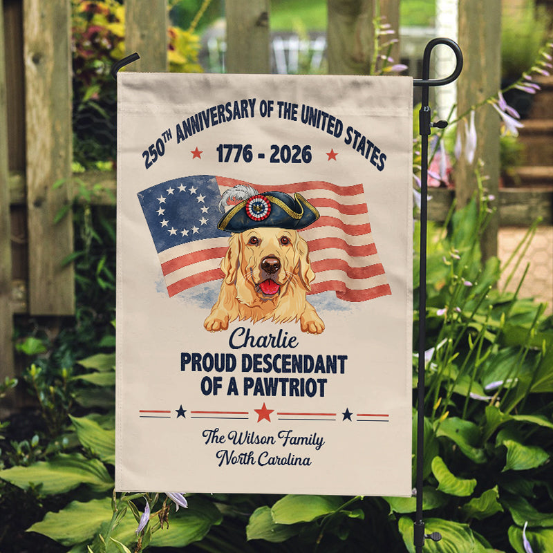 250th Anniversary USA Dog Flag Personalized, Custom Pawtriot Pet Garden Flag, Patriotic Flag, Personalized Garden Flags, Decoration For Dog Lovers