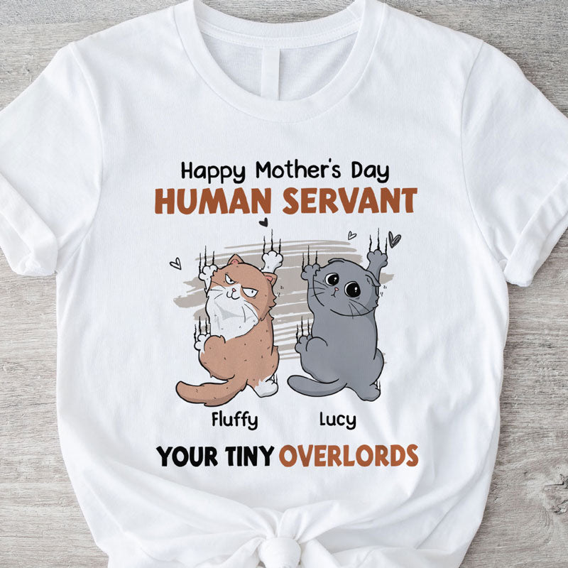 Discover Human Servant Your Tiny Overlord, Personalized T-Shirt Gifts For Cat Lovers