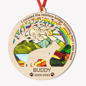 The Rainbow Bridge Had Visiting Silhouettes, Personalized Suncatcher Ornament, Car Hanger Memorial Gifts
