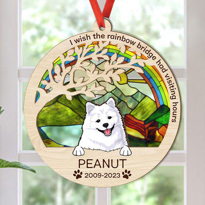 The Rainbow Bridge Had Visiting, Personalized Suncatcher Ornament, Car Hanger Memorial Gifts