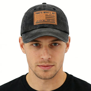 I FIX Black Hat for Men Women, Adjustable Embroidered Wash Cotton Baseball Cap