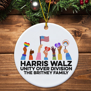 Unity Over Division Kamala Harris Tim Walz, Personalized Ornament, Kamala Ornaments, Election 2024