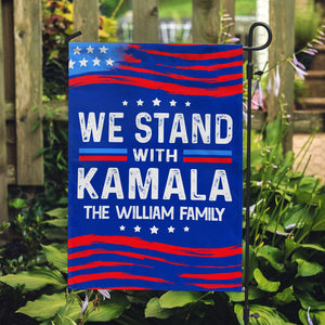 We Stand With Kamala Harris, Personalized House Flag, Election 2024