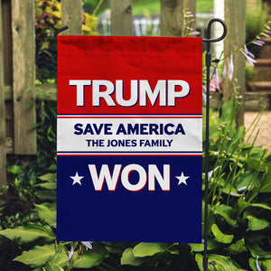 Trump Won Save America US Flag, Personalized Garden Flag, Gift For Trump Fans