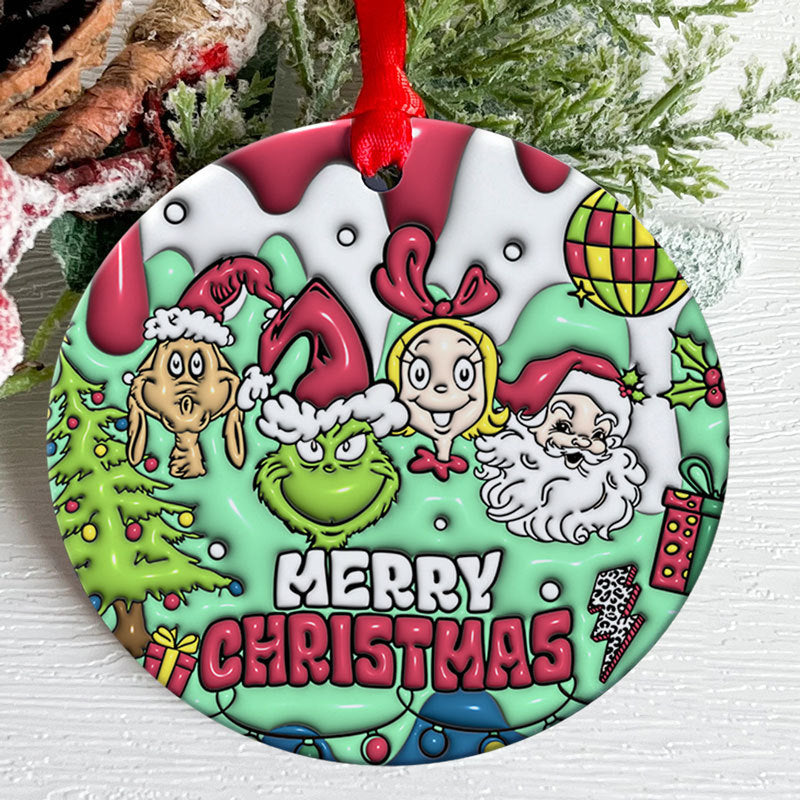 Merry Christmas Grinch, 3D Inflated Christmas Ornament, Trendy Ornament, Gift For Family