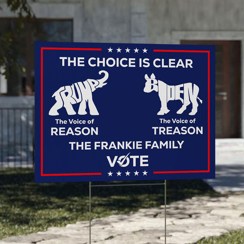 The Voice Of Reason Trump, Personalized Yard Sign, Trump Sign, Election 2024
