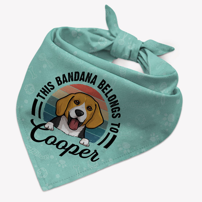 This Bandana Belongs To, Personalized Bandana, Custom Dog Lovers Gifts, Custom Photo