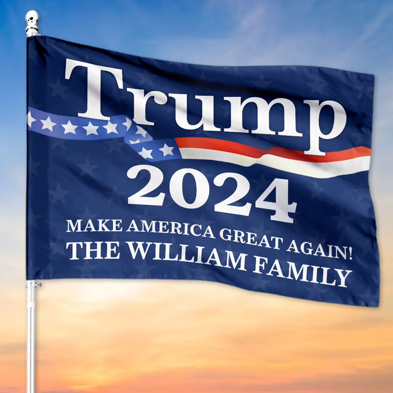 Make American Great Again Trump, Personalized House Flag, Custom Gift For Trump Fans, Election 2024