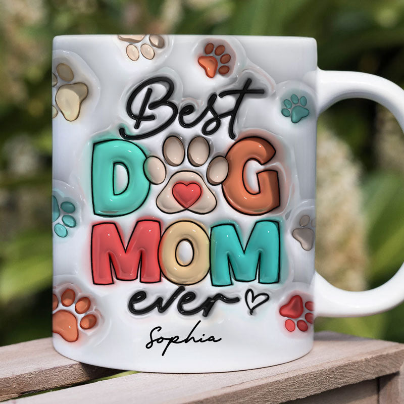 Discover Dog Mom Dog Dad 3D Inflated Mug, Personalized Ceramic Mug, Gift For Pet Lovers